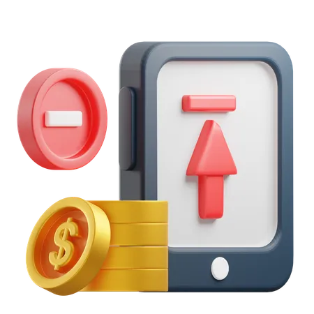 Dinheiro debitado  3D Icon