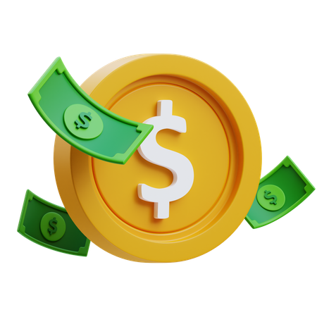Dinheiro e moeda  3D Icon