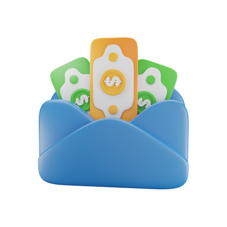 Dinheiro em envelope  3D Icon