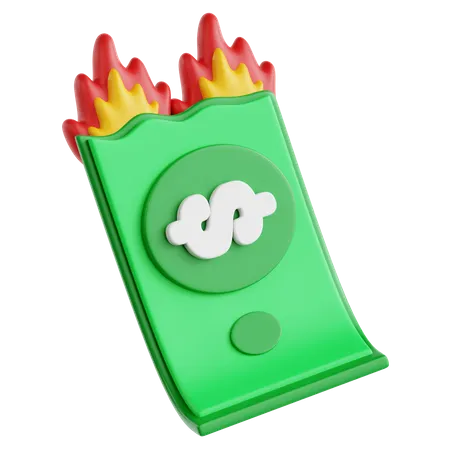 Dinheiro pegando fogo  3D Icon