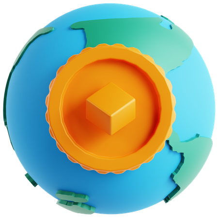 Dinheiro Global  3D Icon