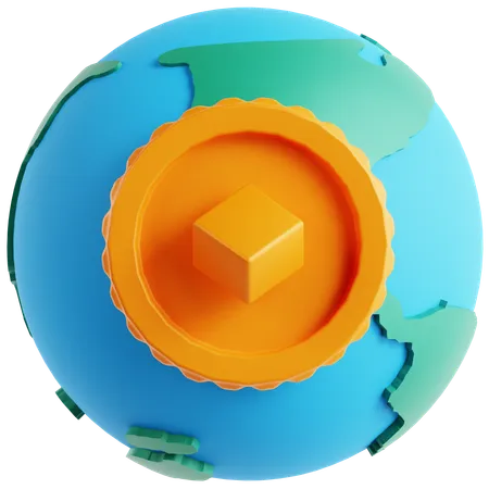 Dinheiro Global  3D Icon