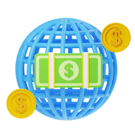 Dinheiro Global  3D Icon