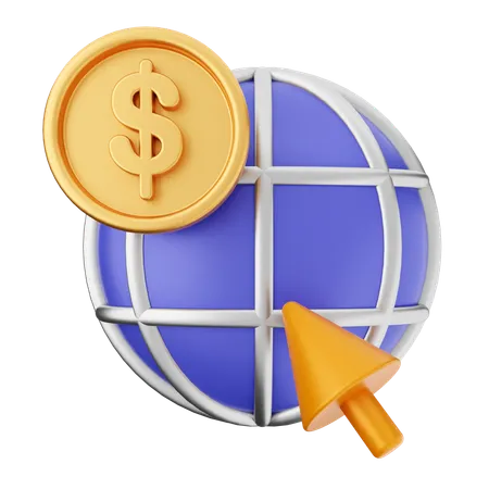 Dinheiro global  3D Icon