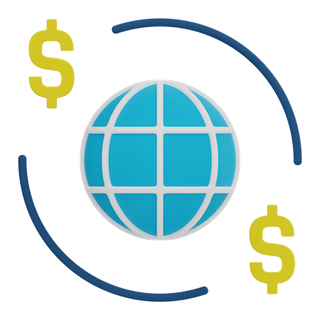 Dinheiro Global  3D Illustration