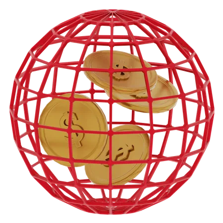 Dinheiro Global  3D Icon