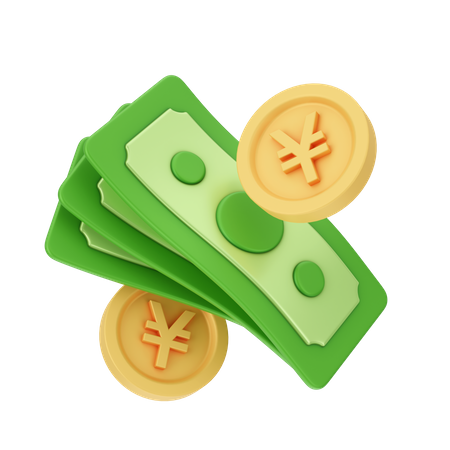 Dinheiro em ienes  3D Illustration