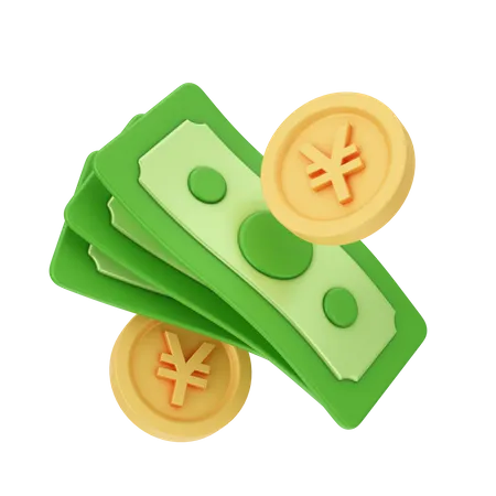 Dinheiro em ienes  3D Illustration