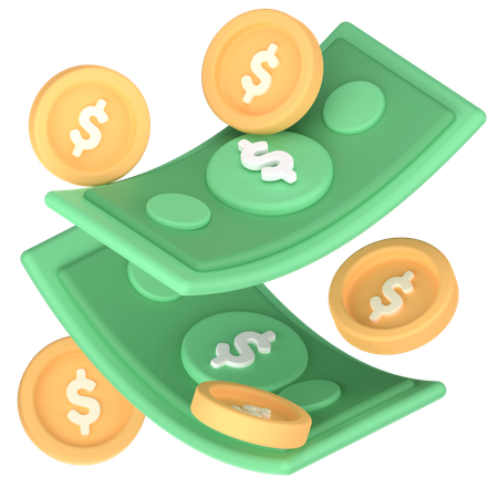 Queda de moeda de dinheiro  3D Icon