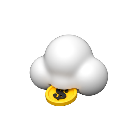 Dinheiro na nuvem  3D Icon