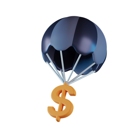 Pára-quedas de dinheiro  3D Icon
