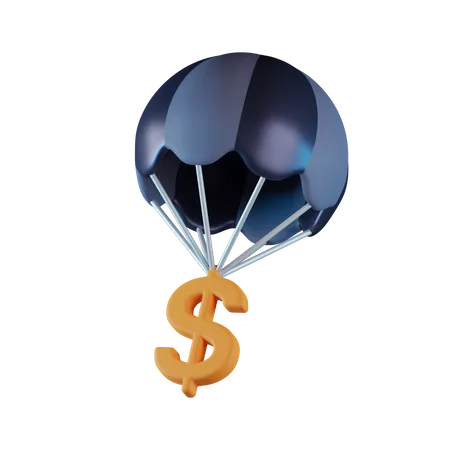 Pára-quedas de dinheiro  3D Icon