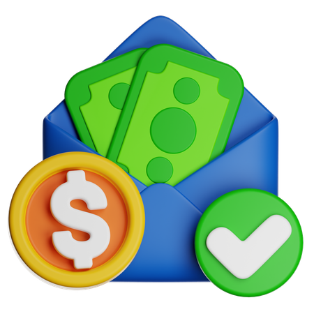Dinheiro recebido  3D Icon