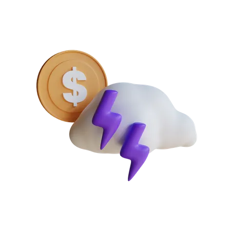 Trovão de dinheiro  3D Icon