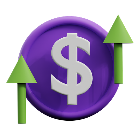 Dinheiro para cima  3D Icon