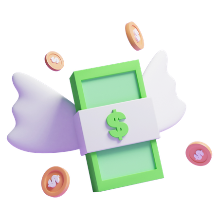 Dinheiro voando  3D Icon