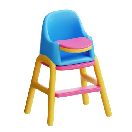 3 D Baby Dinning Chair Icon 3D Icon