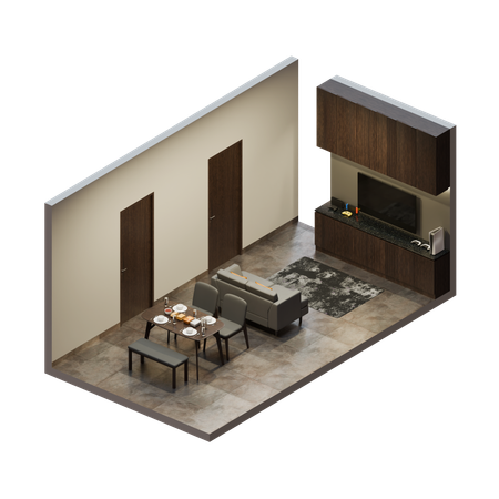 ダイニングルーム  3D Icon