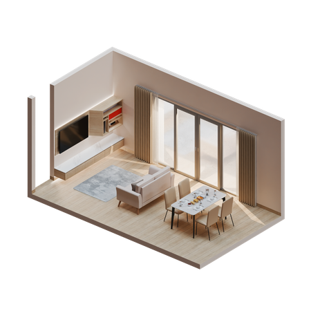 ダイニングルーム  3D Illustration
