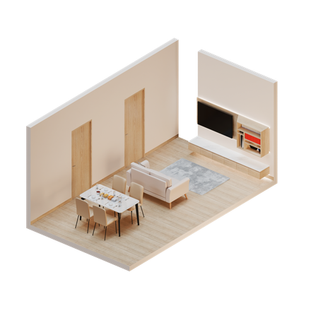 ダイニングルーム  3D Illustration