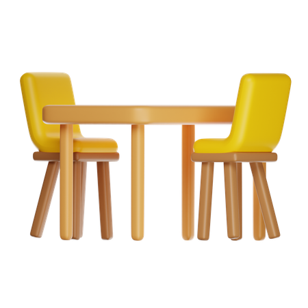 ダイニングテーブルと椅子  3D Icon