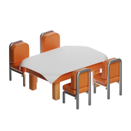 Dining Table With Chairs  3D Icon