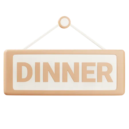 3 D Dinner Sign With Alpha Background 3D Icon