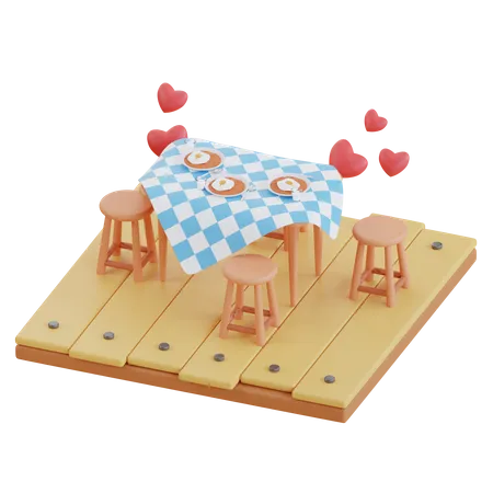 Dinner Table  3D Illustration