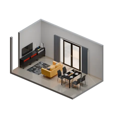 Dinner Table  3D Illustration