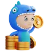 Dino Holding Coins
