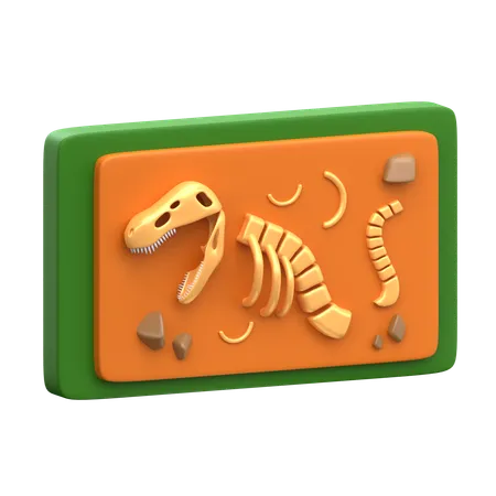Dinosaur Fossil 3 D Museum Icon 3D Icon