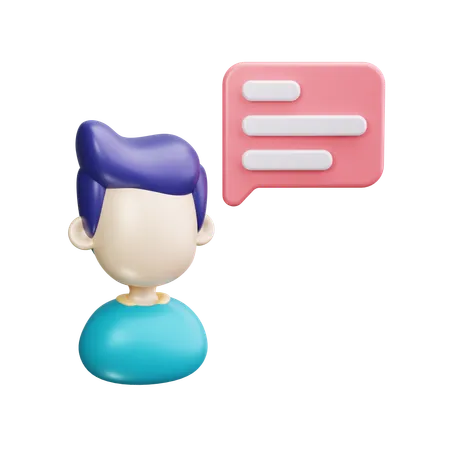 Dipendente in chat  3D Icon