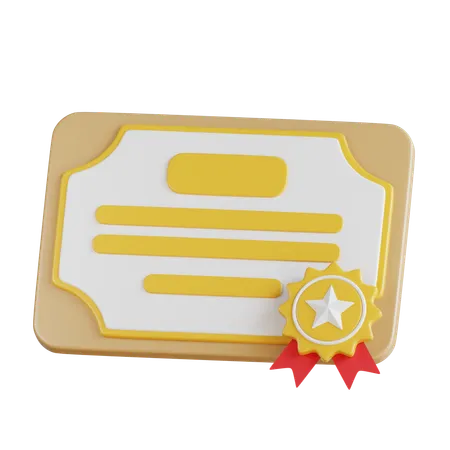 Certificado de diploma  3D Icon