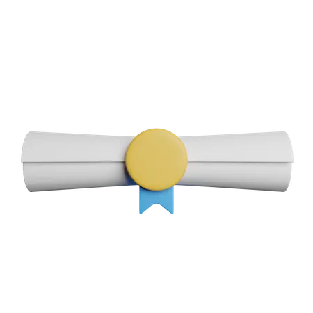 Diploma Certificate Award 3D Icon