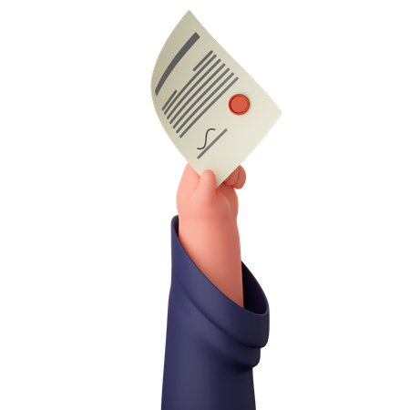 Diploma In Hand  3D Icon