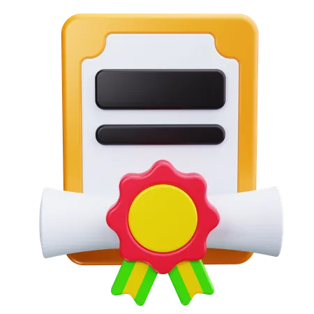 卒業証書の巻物  3D Icon