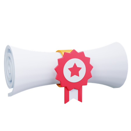 졸업장 두루마리  3D Icon