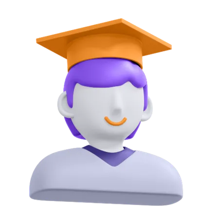 Étudiant diplômé  3D Icon