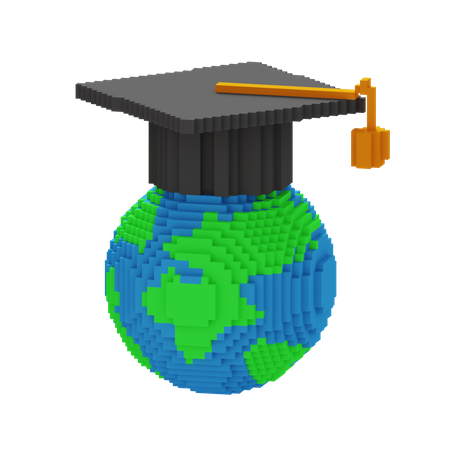 Remise des diplômes mondiale  3D Icon