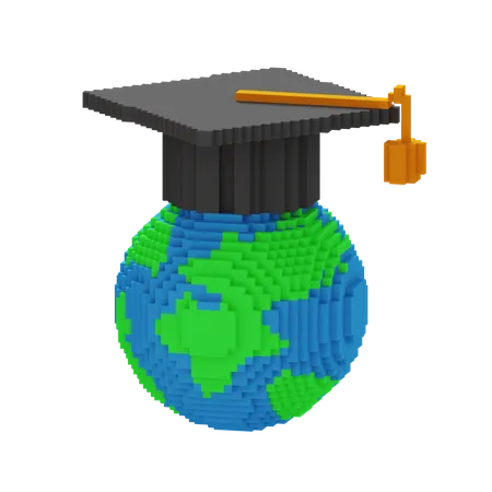 Remise des diplômes mondiale  3D Icon