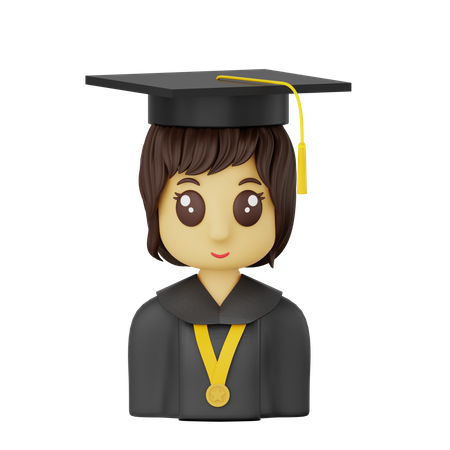 Fille diplômée  3D Icon