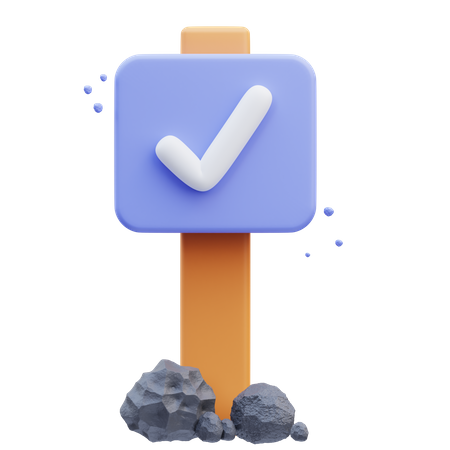 Direção aprovada  3D Icon