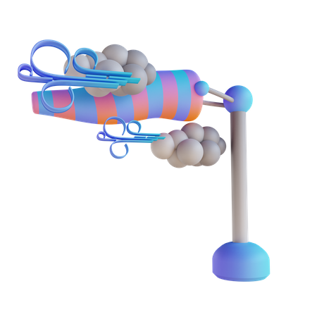 Direção do vento com nuvem  3D Illustration