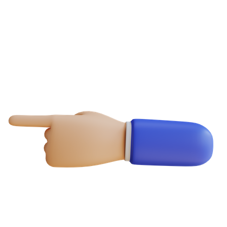 Direção esquerda mostrando gesto com a mão  3D Icon