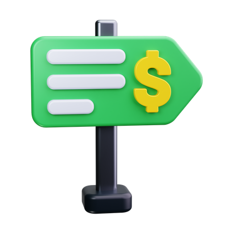 Direção financeira  3D Icon