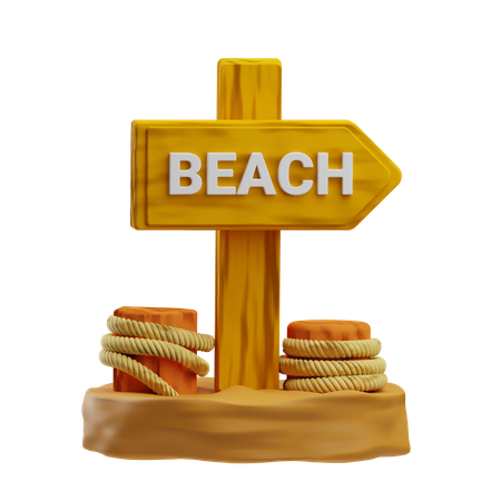 Direção da praia  3D Icon