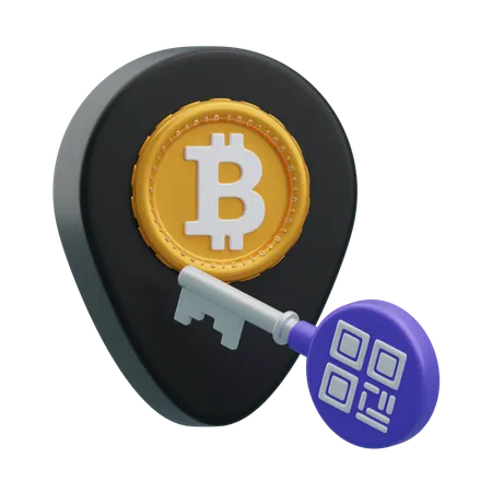Dirección de Bitcoin  3D Icon
