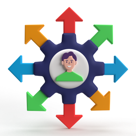 Gestión de dirección  3D Icon