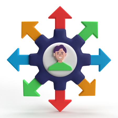 Gestión de dirección  3D Icon