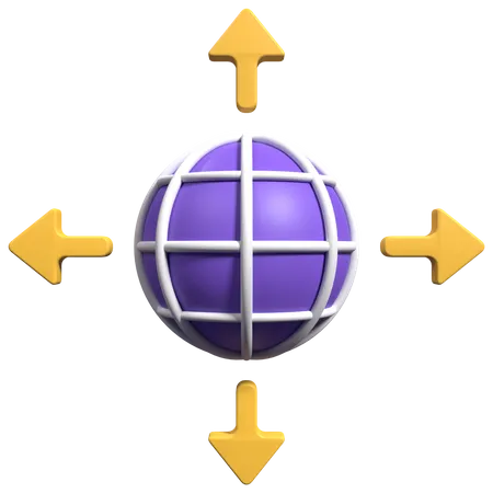 Dirección global  3D Icon